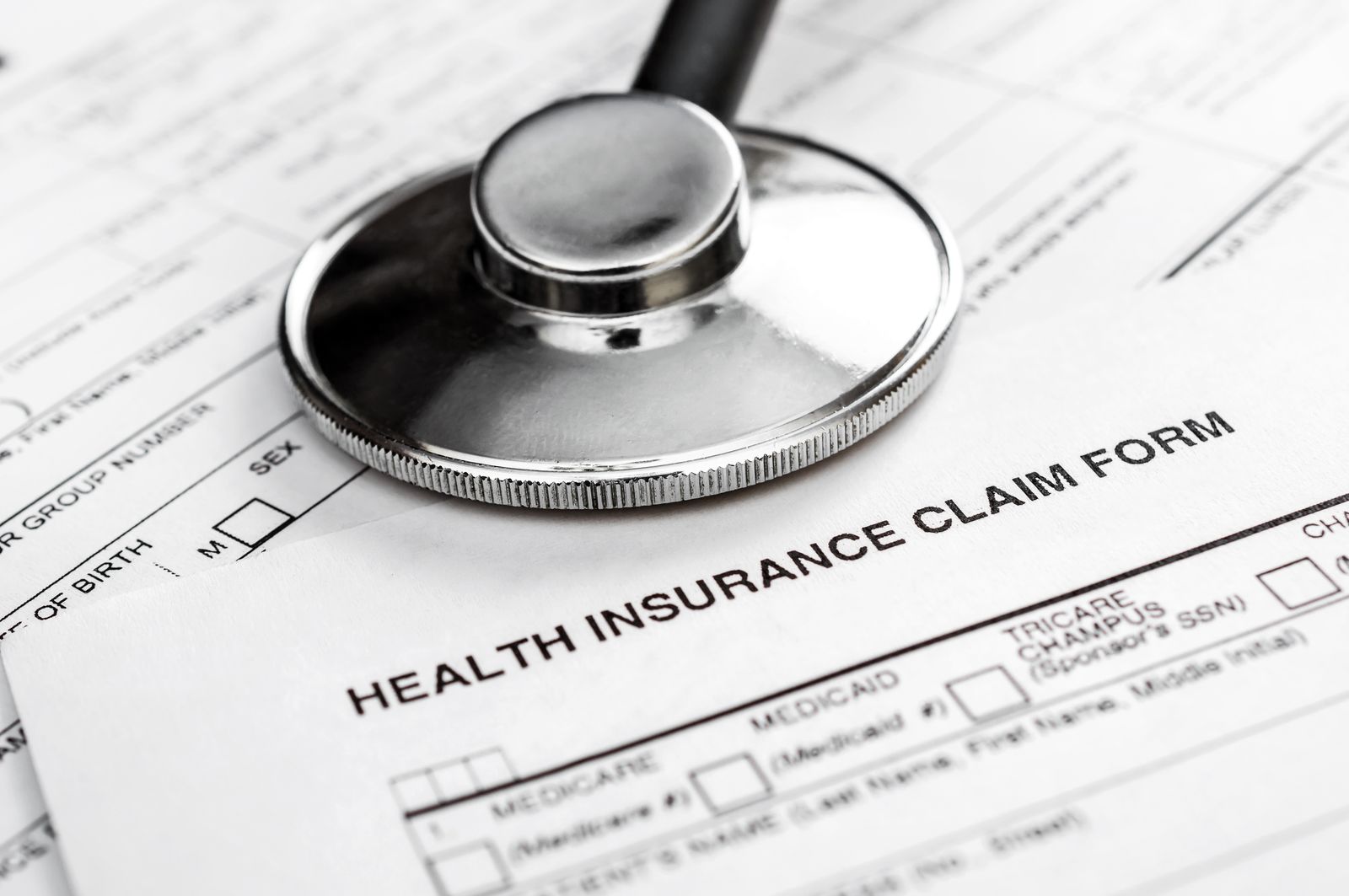 A health insurance claim form, the kind of paperwork bulk claims submission replaces