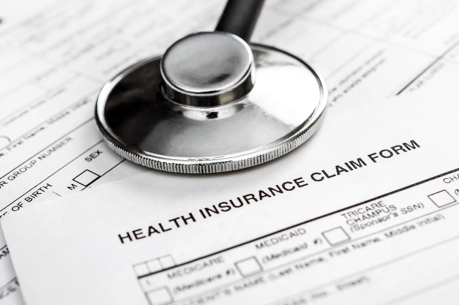 A health insurance claim form, the kind of paperwork bulk claims submission replaces